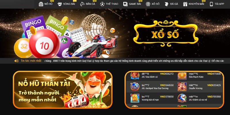 Trang chủ i9BET cung cấp nhiều loại hình xổ số